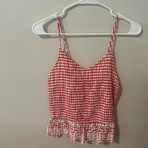 Red gingham peplum